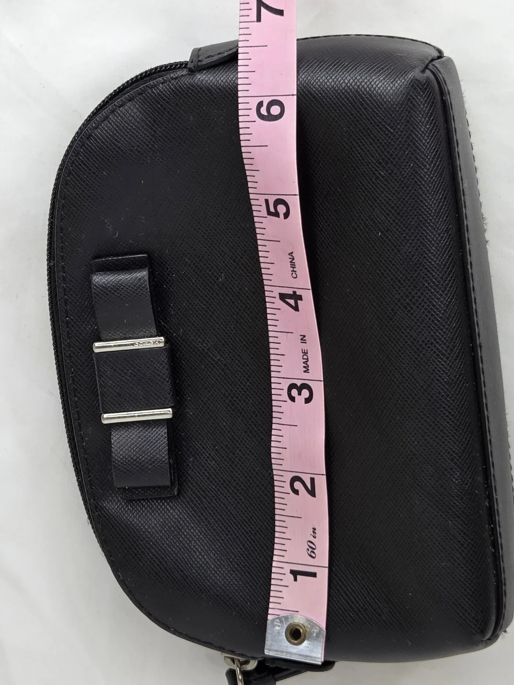 Coach Cosmetic Bag Bow Accent Clutch Black Leather